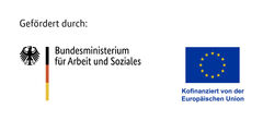 Logo Förderung Bundesministerium für Arbeit und Soziales (BMAS) und der Europäischen Union über den Europäischen Sozialfonds Plus (ESF Plus).