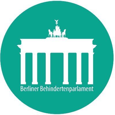 Logo Berline Behindertenparlament zeigt Brandenburger Tor