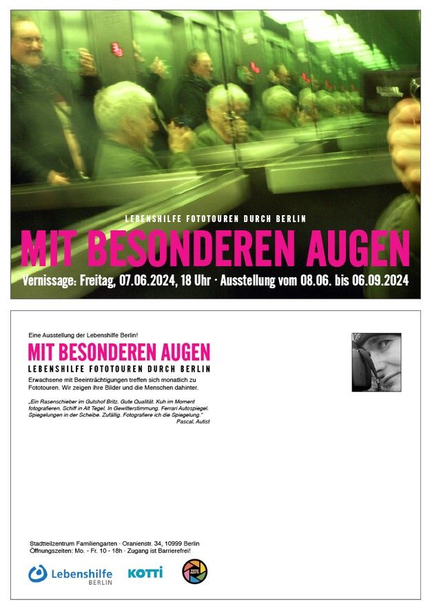 Flyer Fotoaustellung "Mit besonderen Augen"